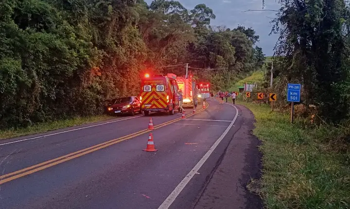 São Jorge D'Oeste: Colisão na PR-281 deixa uma vítima fatal nas curvas da Gaúcha neste Domingo
