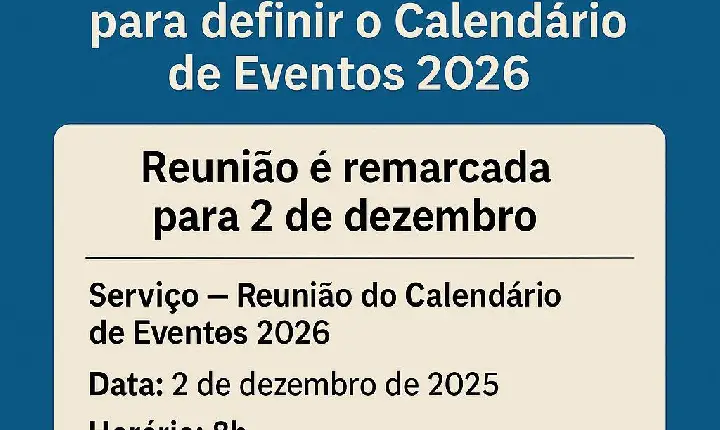 São Jorge D’Oeste convoca entidades para definir o Calendário de Eventos 2026; reunião é remarcada para 2 de Dezembro