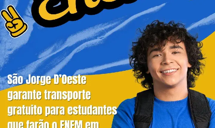 São Jorge D’Oeste disponibiliza transporte gratuito para estudantes que farão o ENEM em Dois Vizinhos