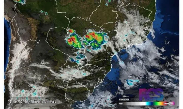 São Jorge D’Oeste está entre as áreas com previsão de chuva forte e risco de temporais no Paraná