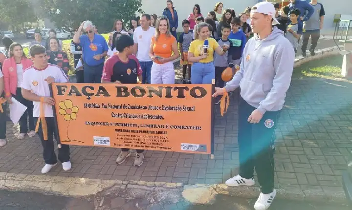 São Jorge D’Oeste promove caminhada do Maio Laranja em defesa da infância e adolescência