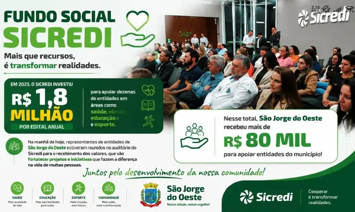Sicredi fortalece o desenvolvimento das comunidades com recursos do Fundo Social
