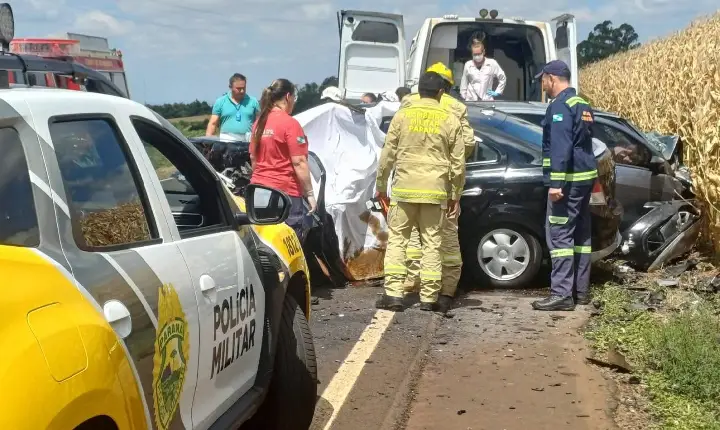 Tragédia na PR-281: colisão frontal deixa um morto e um ferido grave entre São Jorge D’Oeste e São João