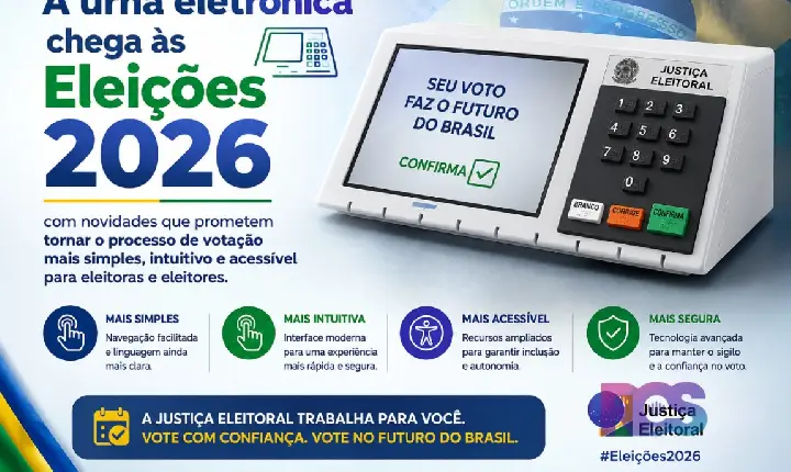 Urna eletrônica chega às Eleições 2026 com novidades para facilitar a votação