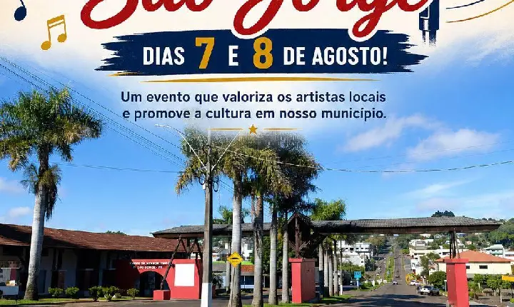 Vem aí o Festival Municipal “Canta São Jorge” – dias 7 e 8 de agosto!