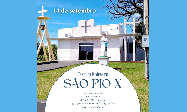 🎉✨ Venha celebrar conosco a Festa do Padroeiro São Pio X! ✨🎉