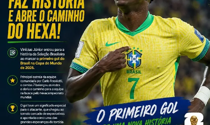 VINI JR. FAZ HISTÓRIA NA COPA DO MUNDO 2026
