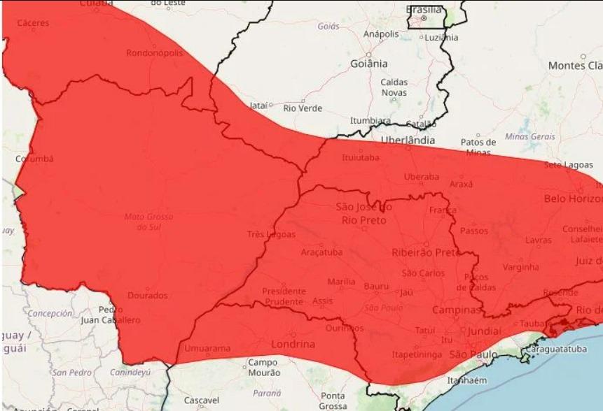 Inmet emite alertas de grande perigo de tempestade para o Rio Grande do Sul e onda de calor no Paraná