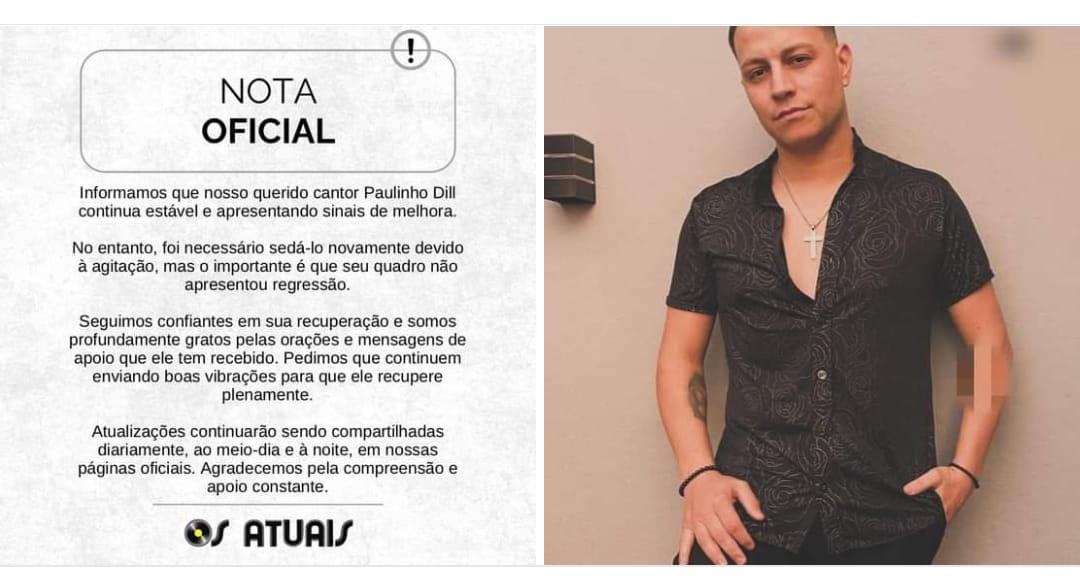 Banda Os Atuais informa melhora no estado de saúde do cantor Paulinho Dill