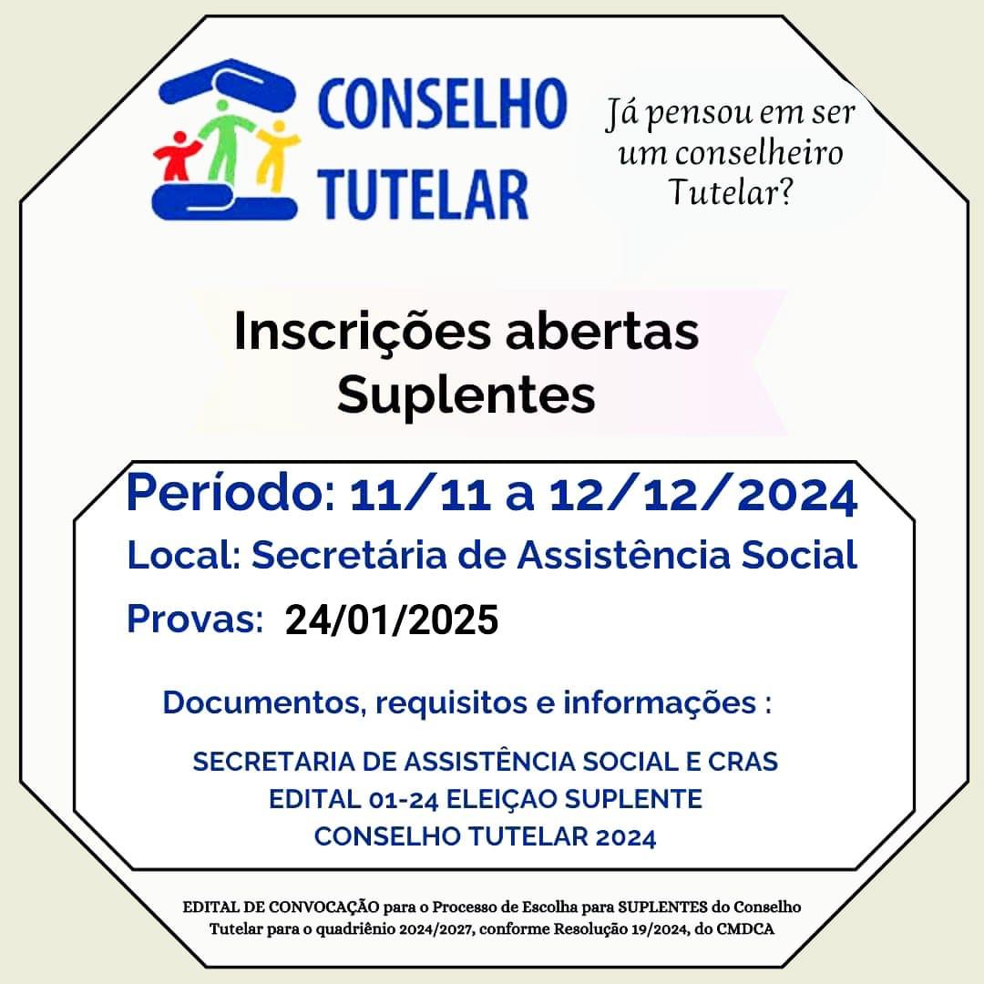 Inscrições Abertas para Suplentes do Conselho Tutelar em São Jorge d’Oeste