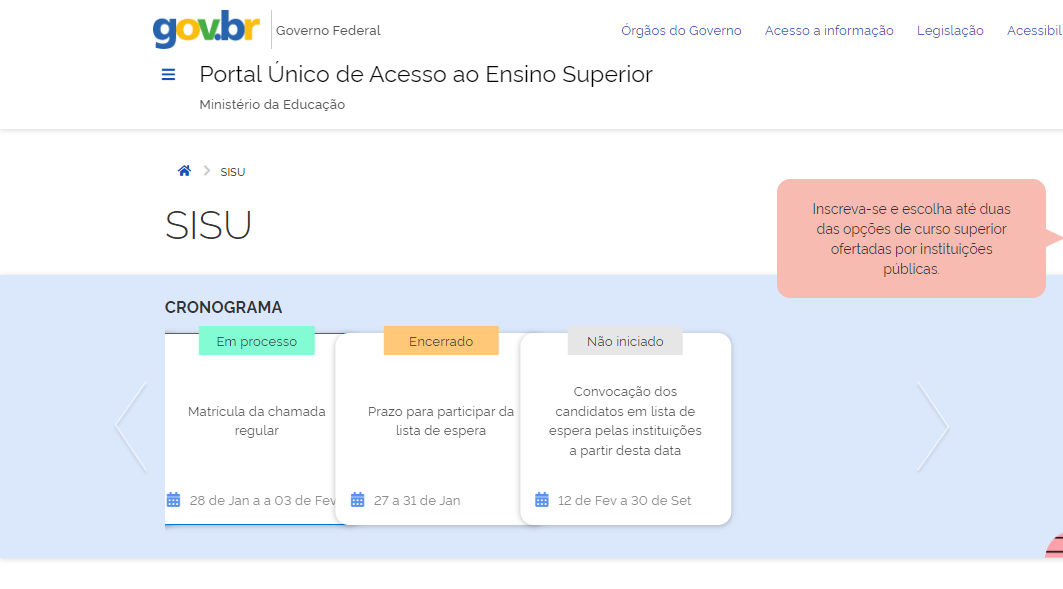 Sisu 2025: matrículas nas universidades terminam nesta segunda-feira