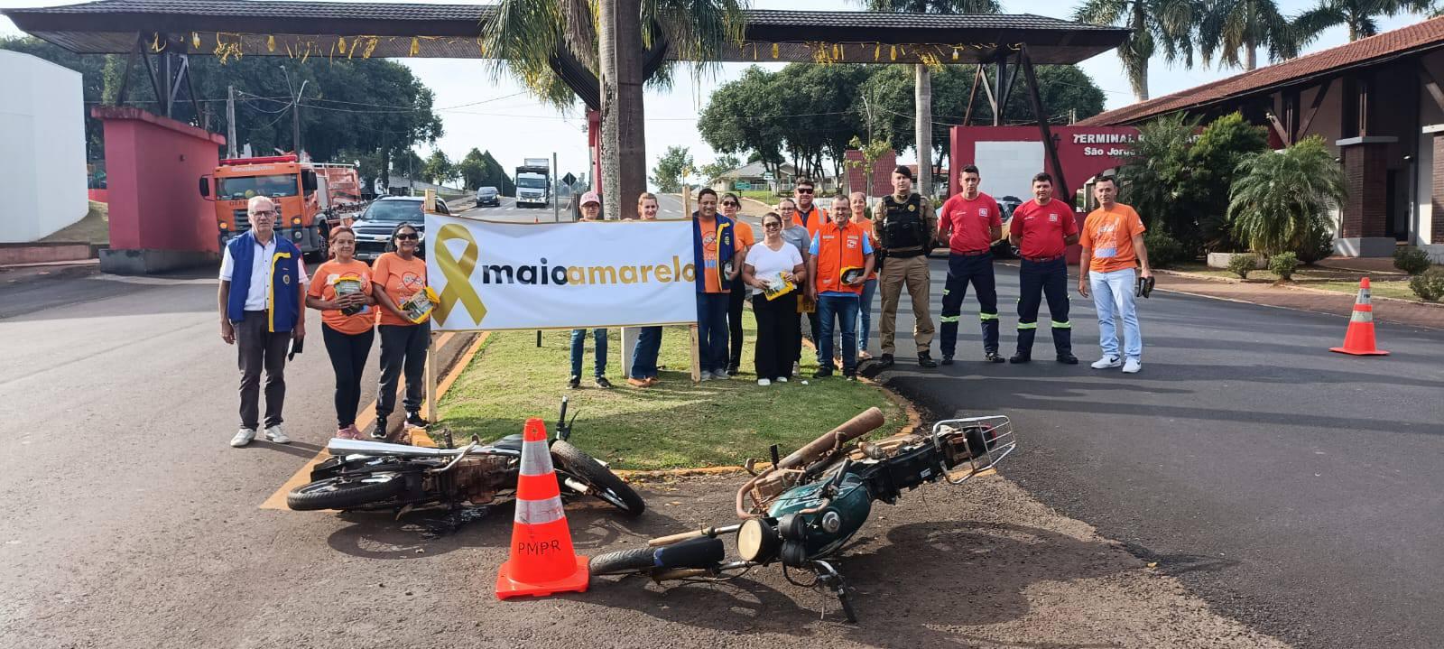São Jorge D’Oeste realiza ações do Maio Amarelo com foco na prevenção e valorização da vida no trânsito
