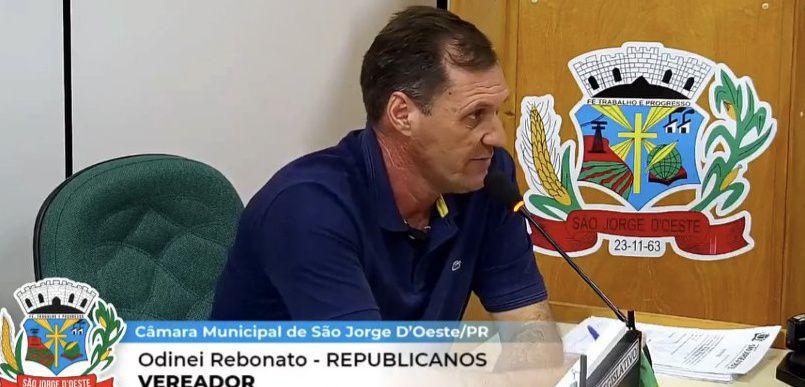 Vereador Odinei Rebonato destaca avanços em infraestrutura, habitação e esporte durante sessão da Câmara de São Jorge D’Oeste