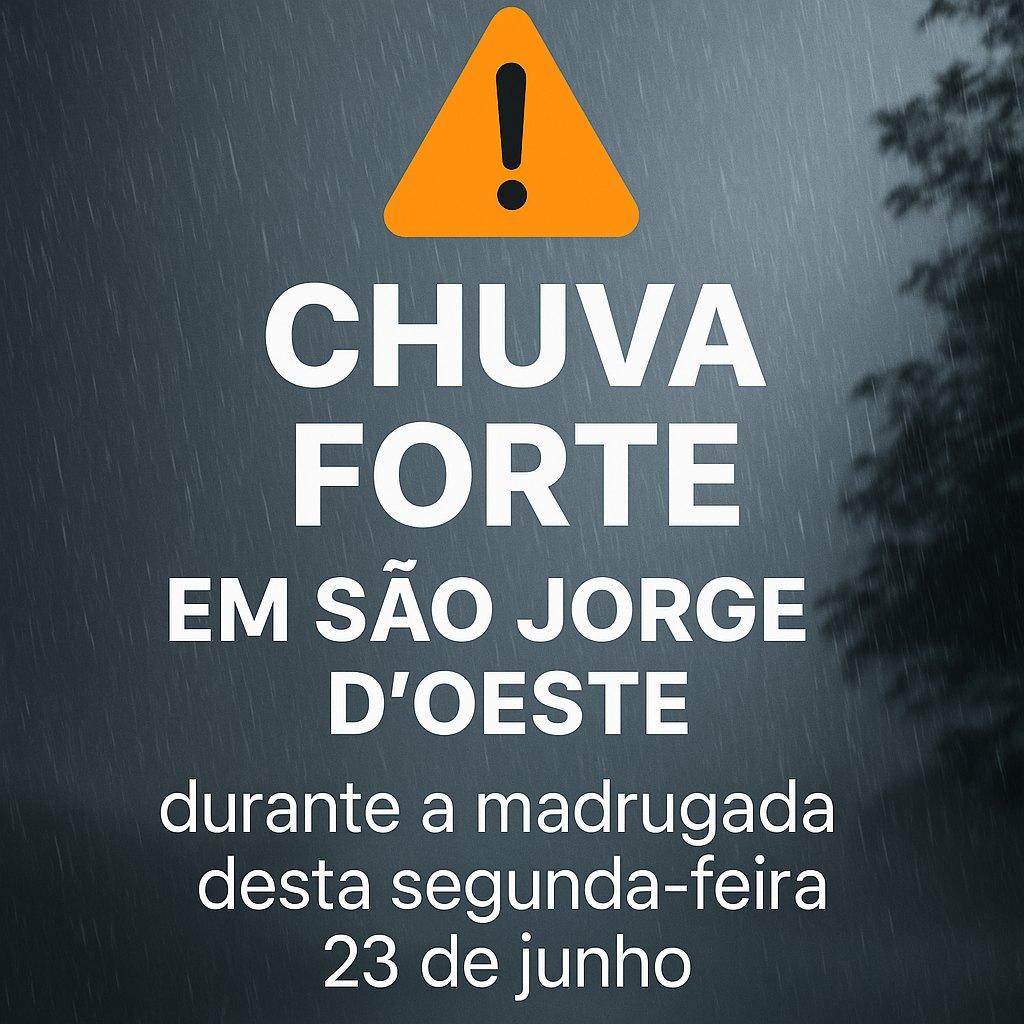 Chuva forte atinge São Jorge D’Oeste na madrugada desta segunda-feira