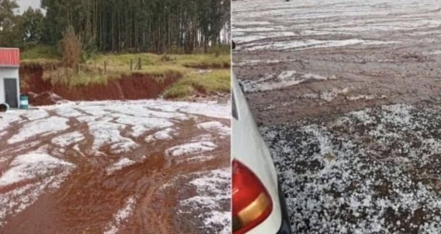 Temporal com granizo surpreende moradores de Chopinzinho e Coronel Vivida