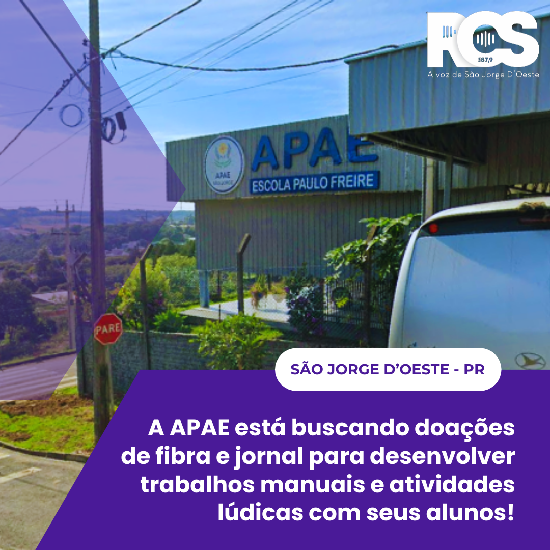 A APAE PAULO FREIRE de SÃO JORGE D'OESTE Precisa de Sua Ajuda para Atividades Criativas!