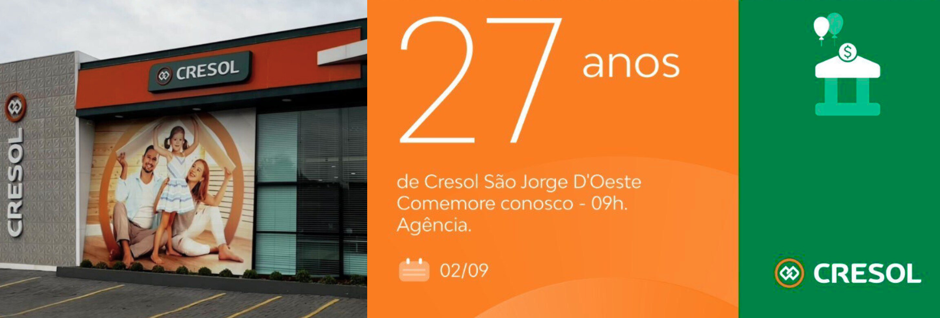 Agência Cresol de São Jorge D’Oeste celebra 27 anos de cooperativismo e desenvolvimento
