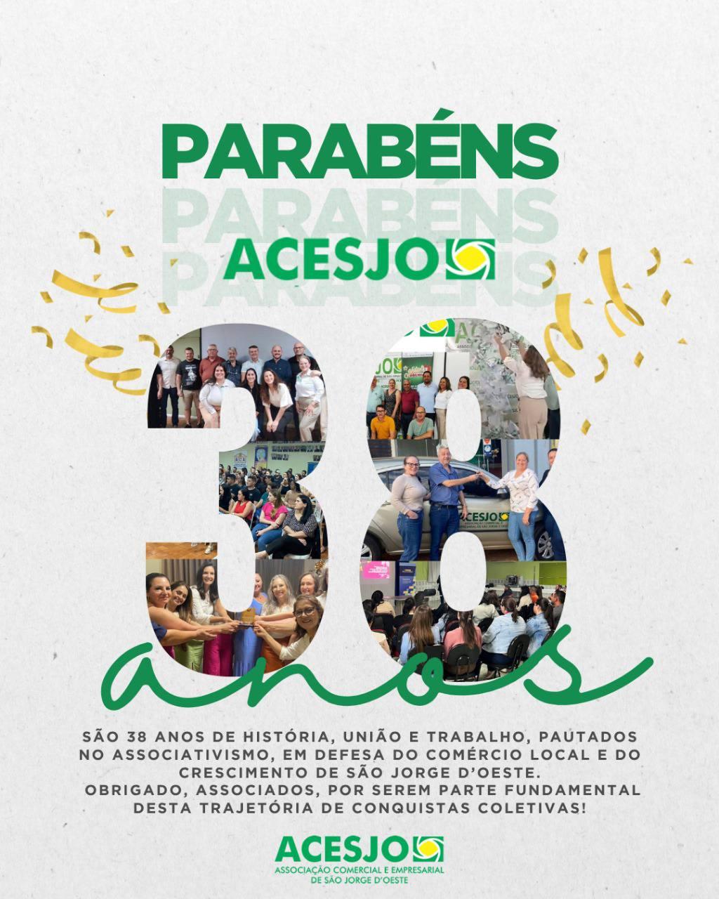 ACESJO celebra 38 anos de história e fortalecimento do comércio local em São Jorge D’Oeste