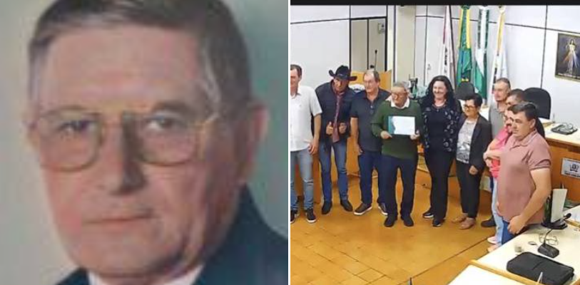 Câmara de Vereadores de São Jorge D’Oeste presta homenagem a Miguel Bloch Moser por trajetória de fé, trabalho e dedicação à comunidade