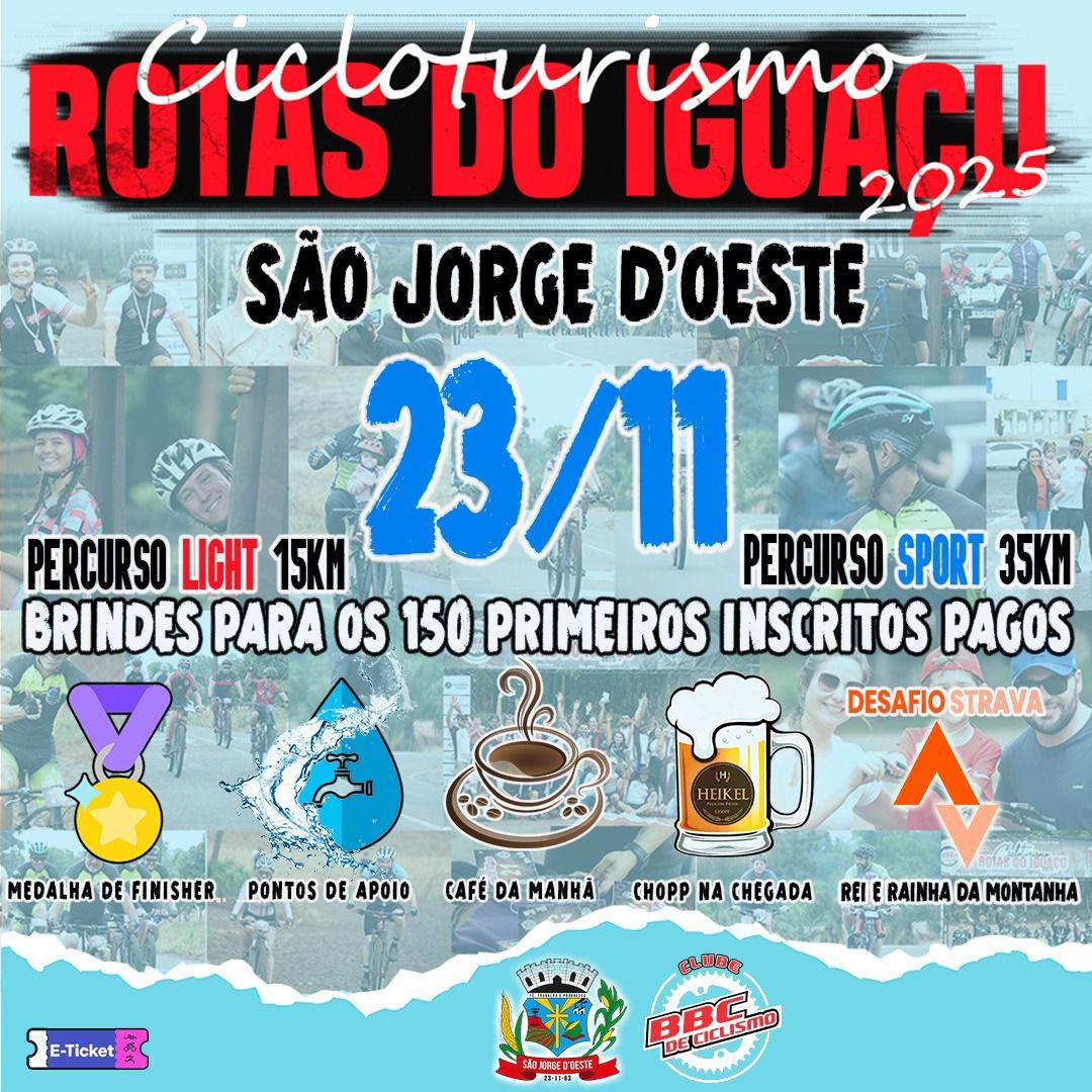 Cicloturismo Rotas do Iguaçu integra programação dos 62 anos de São Jorge D’Oeste neste Domingo (23)