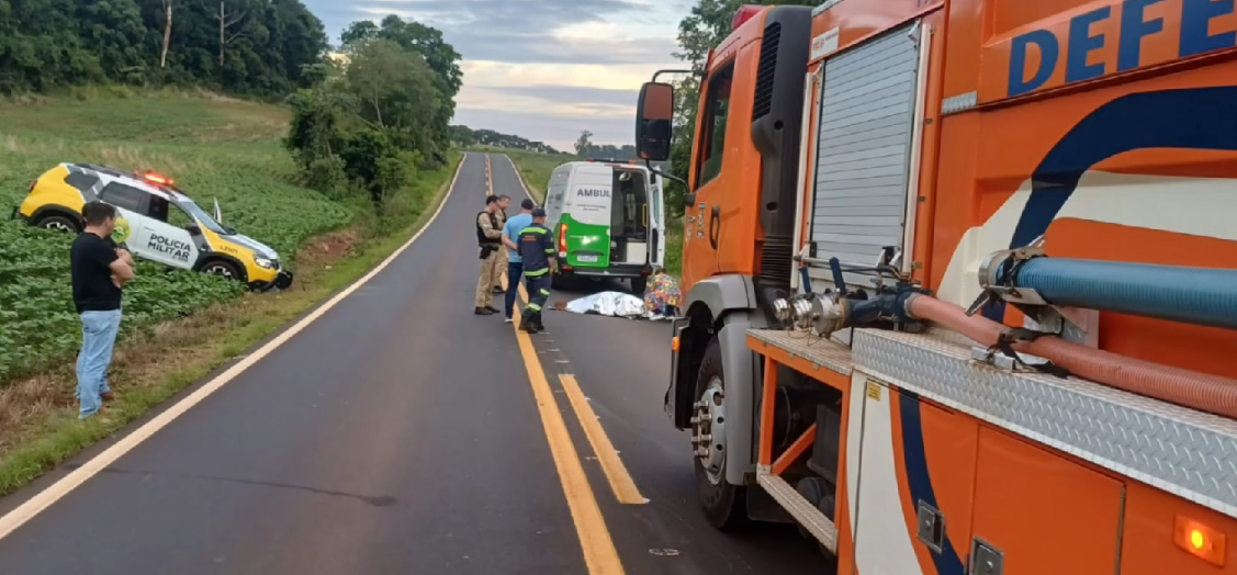 Mulher de 24 anos morre após queda de motocicleta na PR-475, em São Jorge D’Oeste