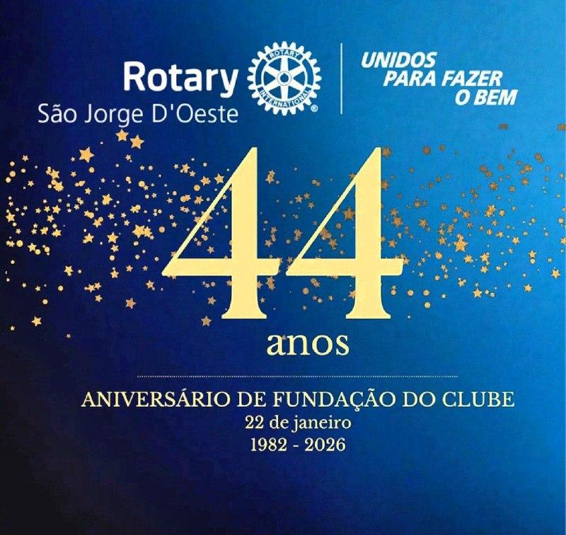 Dia 22 de janeiro marca os 44 anos do Rotary Club de São Jorge D’Oeste