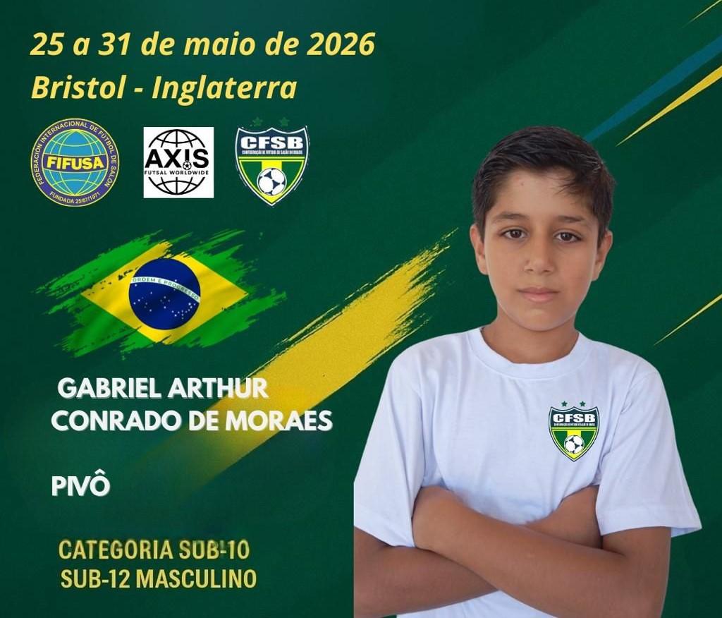 Jovem talento do futsal com raízes em São Jorge D’Oeste é convocado para a Seleção Brasileira Sub-12