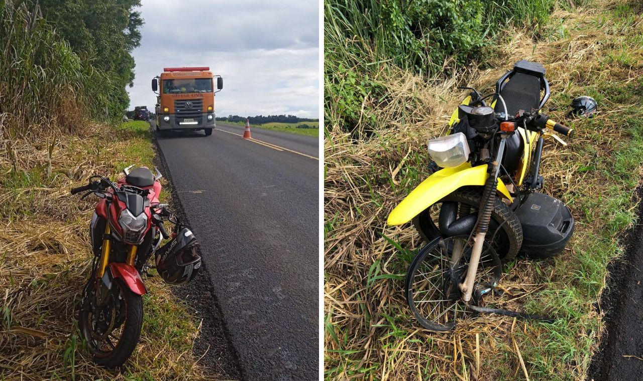 Colisão entre motocicletas e duas pessoas feridas em São Jorge D'Oeste