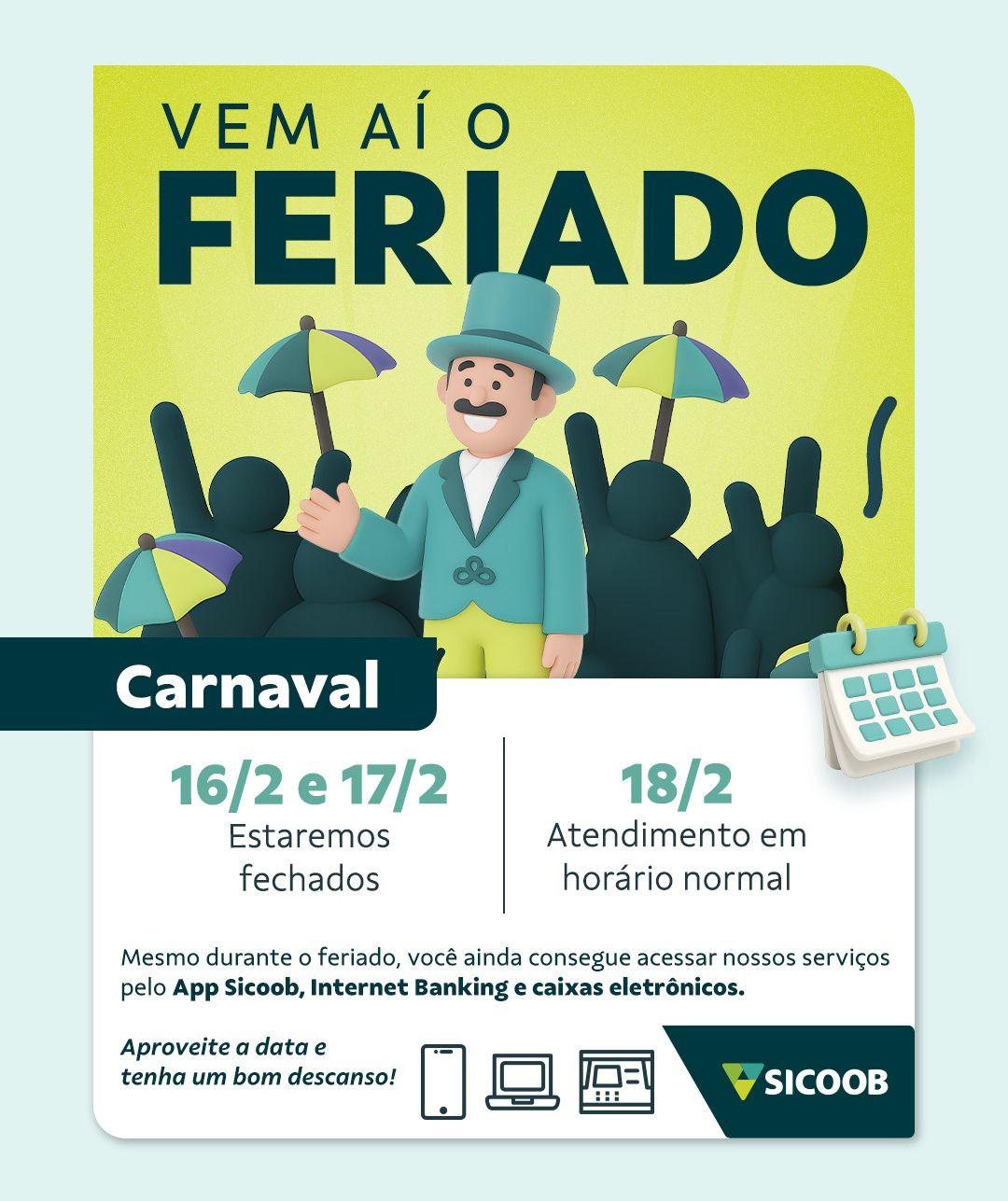 Comunicado de Atendimento — Carnaval Siccob