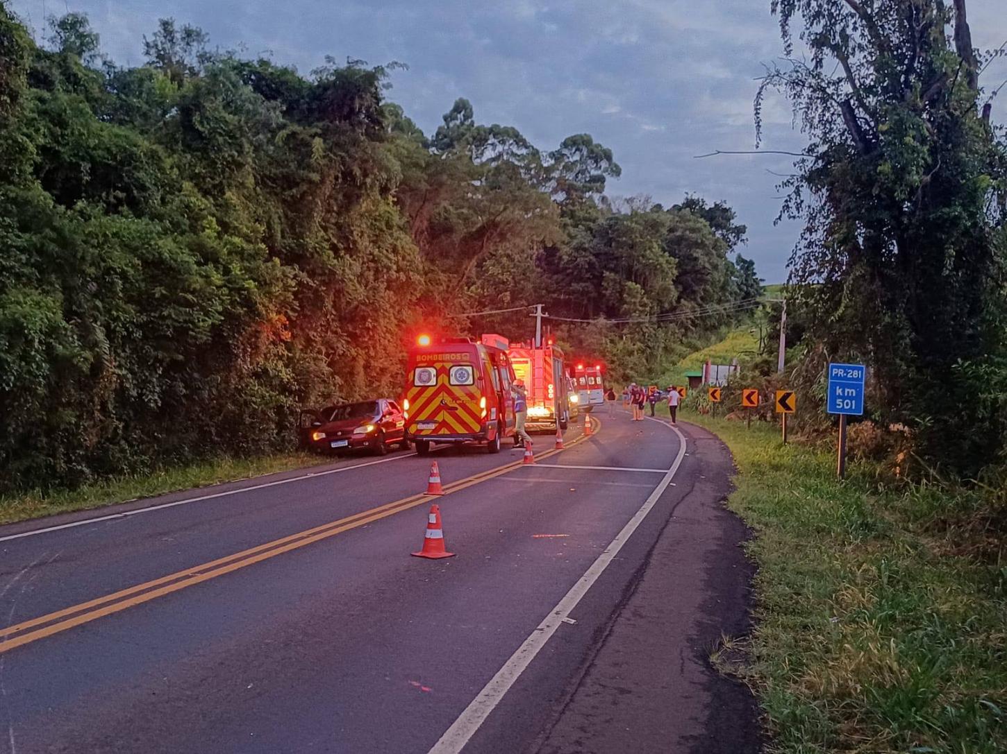 São Jorge D'Oeste: Colisão na PR-281 deixa uma vítima fatal nas curvas da Gaúcha neste Domingo