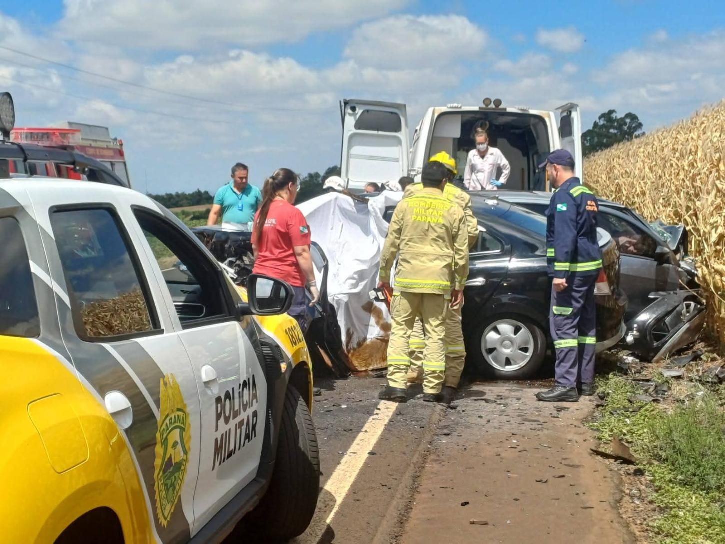 Tragédia na PR-281: colisão frontal deixa um morto e um ferido grave entre São Jorge D’Oeste e São João