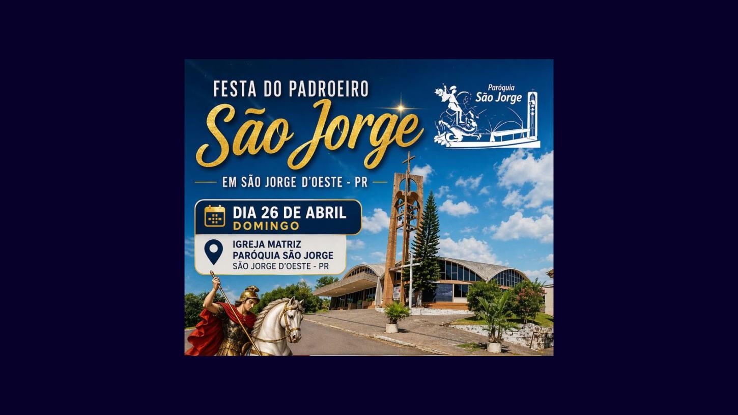 Festa do Padroeiro São Jorge acontece neste domingo em São Jorge D’Oeste