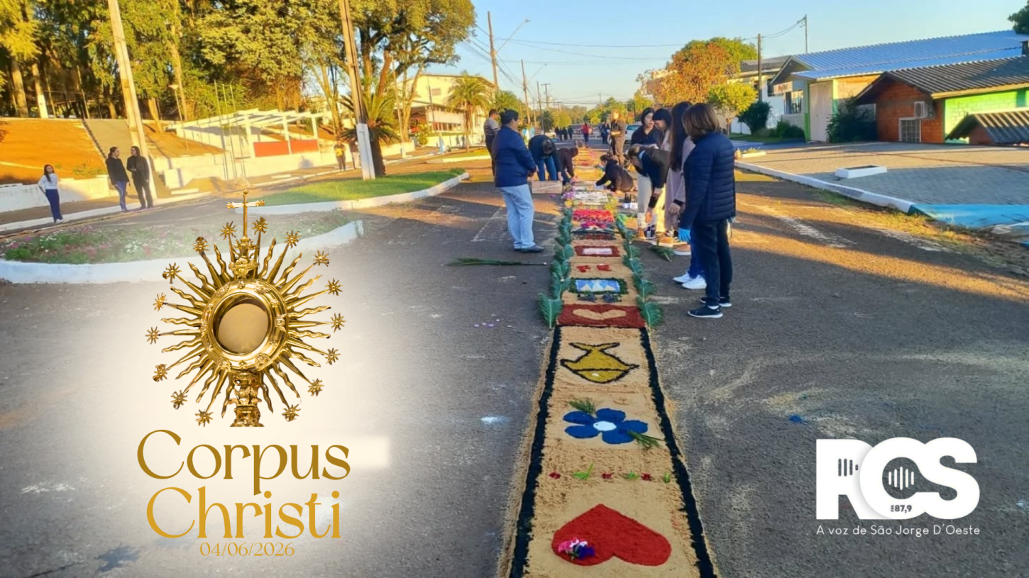 Corpus Christi reúne fiéis em São Jorge D'Oeste com novo trajeto para os tradicionais tapetes
