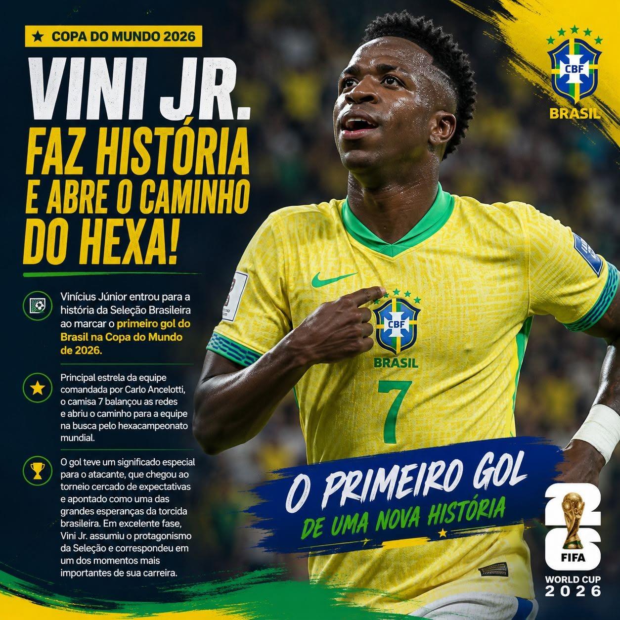 VINI JR. FAZ HISTÓRIA NA COPA DO MUNDO 2026
