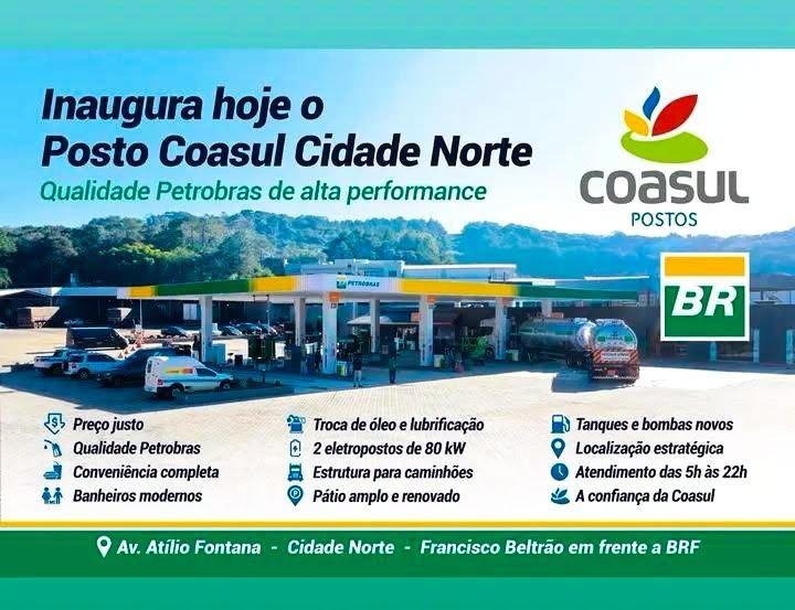 Coasul inaugura novo posto em Francisco Beltrão e amplia presença na Cidade Norte