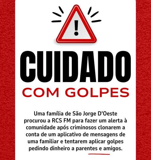 Família de São Jorge D'Oeste alerta população sobre tentativa de golpe em aplicativo de mensagens