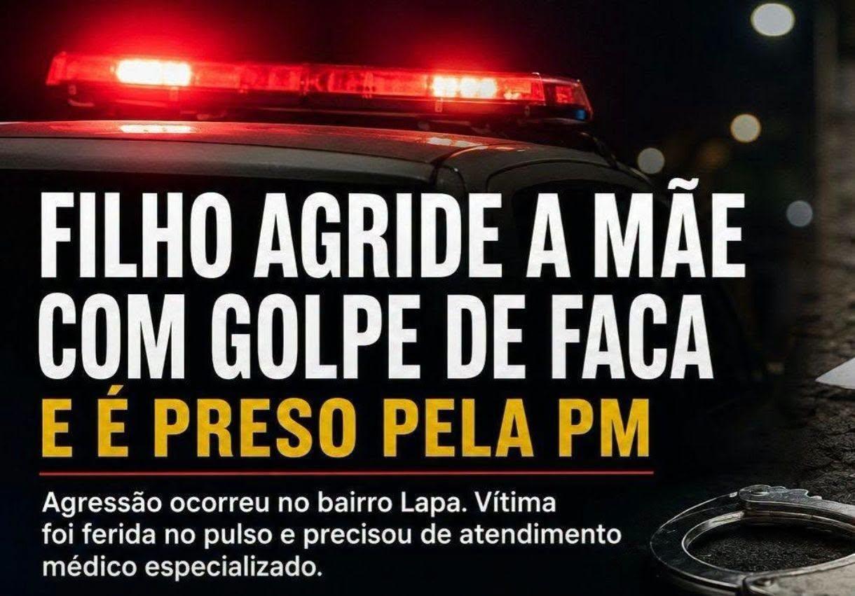 Homem é preso após agredir a própria mãe com golpe de faca em São Jorge D'Oeste