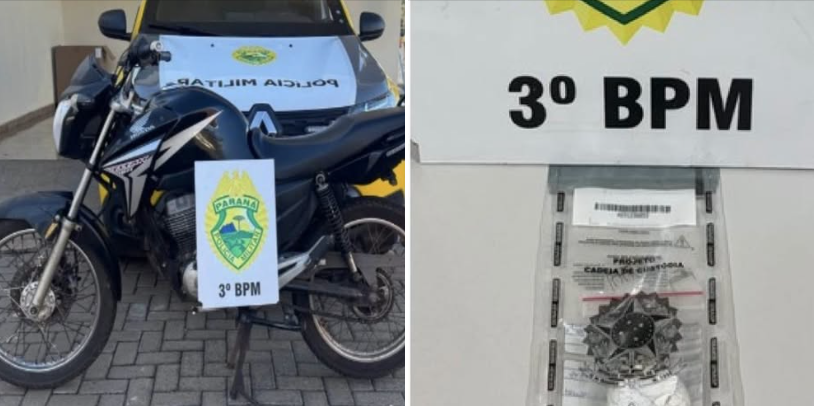 Motociclista é detido por porte de maconha durante abordagem da Polícia Militar em São Jorge D'Oeste