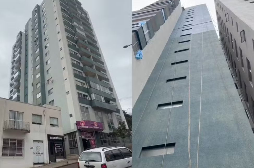 Pintor cai do 7º andar de prédio e sobrevive; acidente aconteceu em Pato Branco
