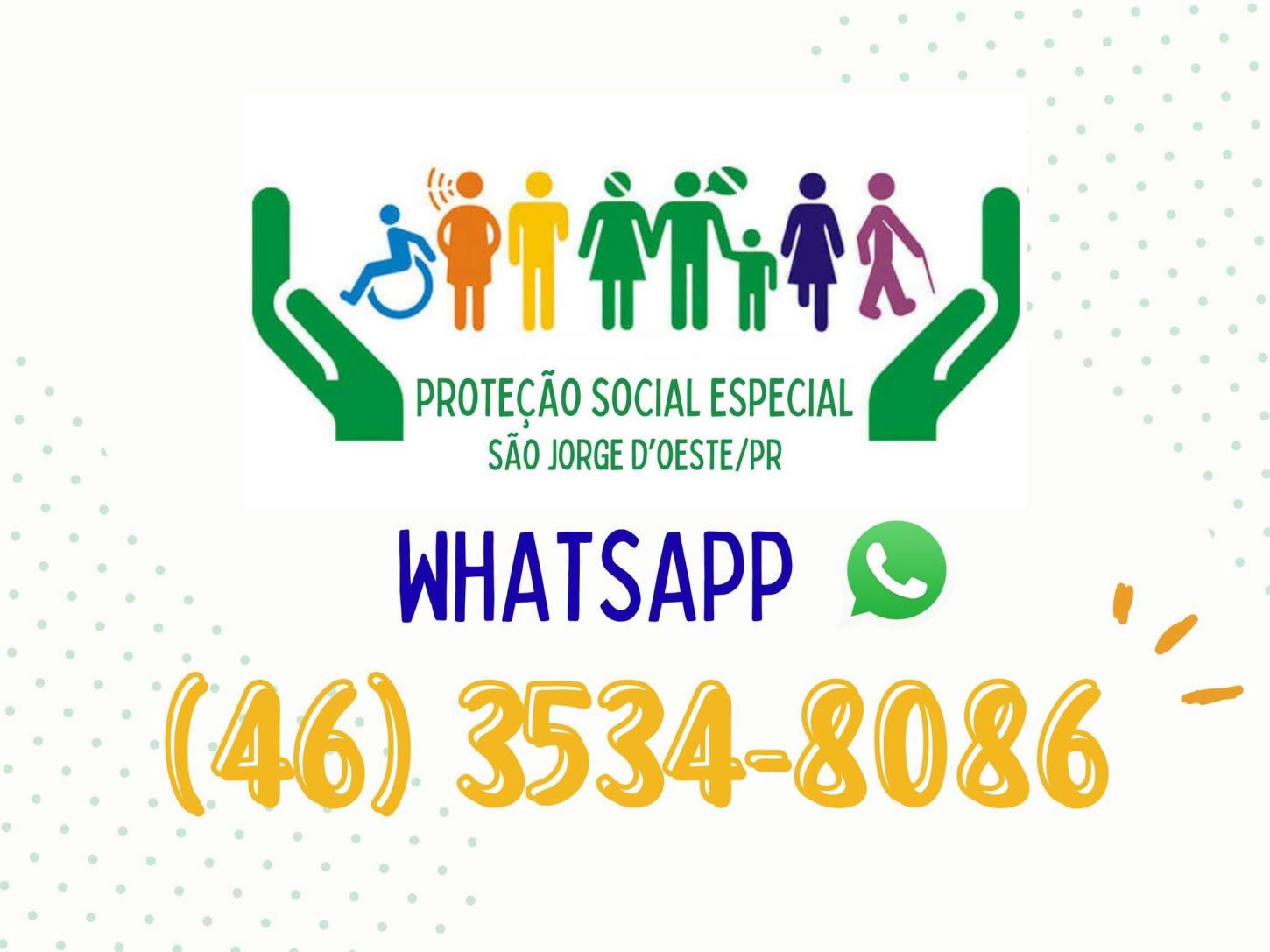 São Jorge D'Oeste disponibiliza novo canal de WhatsApp para atendimento da Proteção Social Especial
