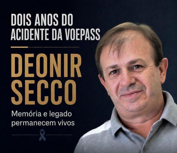 Acidente da Voepass completa dois anos e mantém viva a memória do professor Deonir Secco