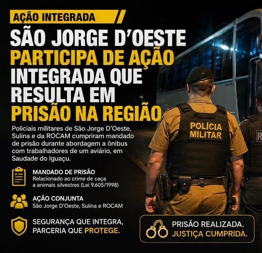 São Jorge D’Oeste participa de ação integrada que resulta em prisão na região