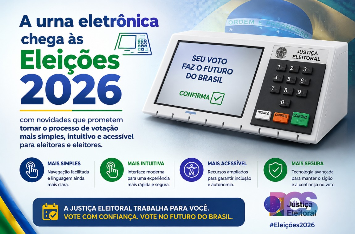 Urna eletrônica chega às Eleições 2026 com novidades para facilitar a votação