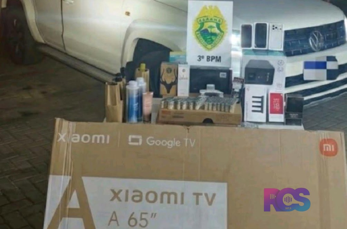 Polícia apreende anabolizantes, eletrônicos e mercadorias em abordagem na PR-475, em São Jorge D’Oeste