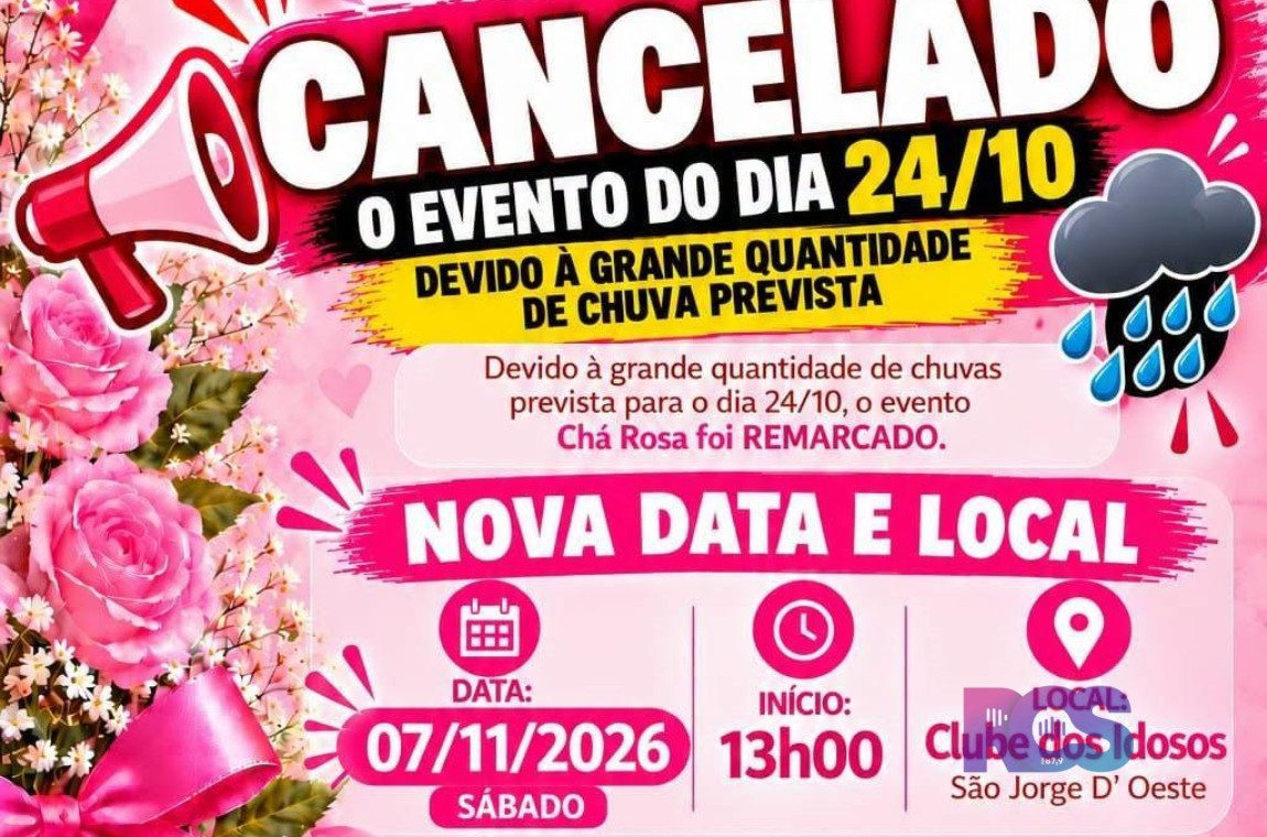 CHÁ ROSA CANCELADO