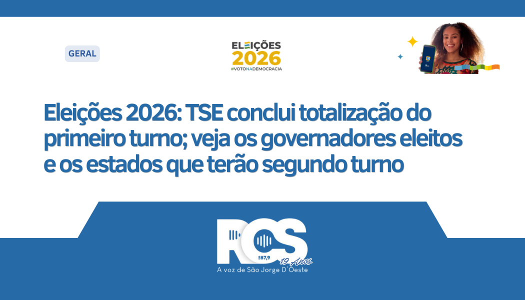 Eleições 2026: TSE conclui totalização do primeiro turno; veja os governadores eleitos e os estados que terão segundo turno
