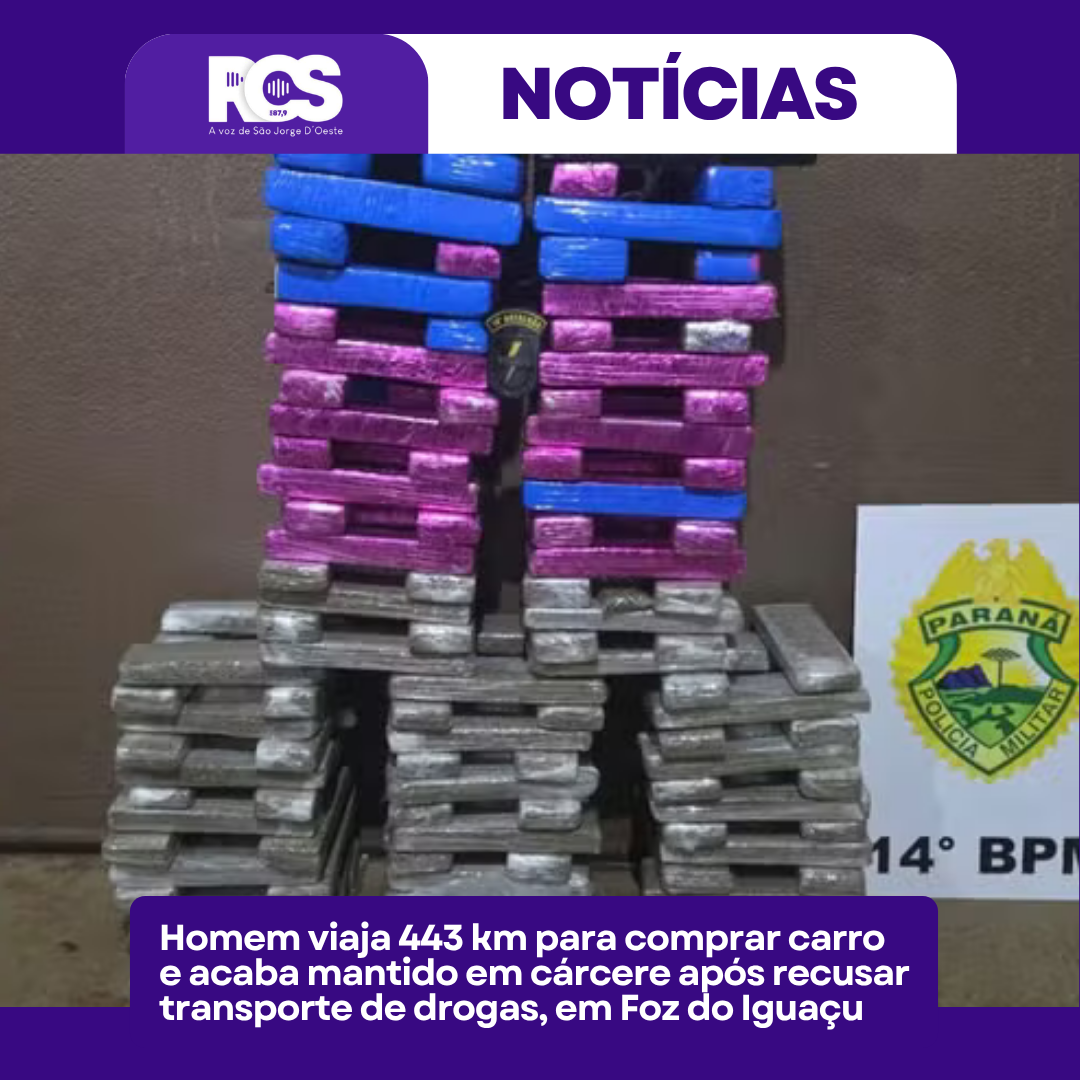 Homem viaja 443 km para comprar carro e acaba mantido em cárcere após recusar transporte de drogas