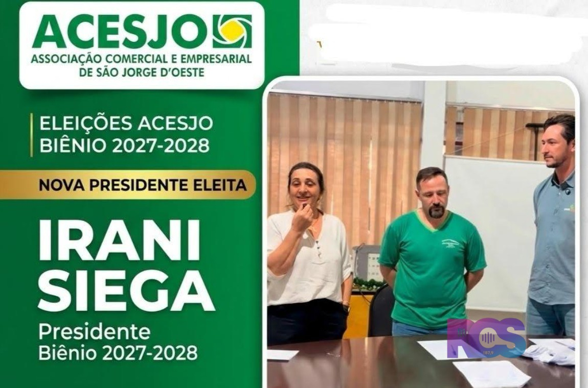 Irani Siega é reconduzida à presidência da Associação Comercial de São Jorge D’Oeste com 100% dos votos