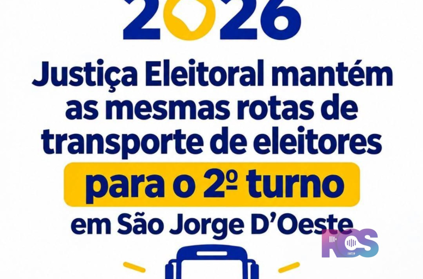 Justiça Eleitoral mantém as mesmas rotas de transporte de eleitores para o 2º turno em São Jorge D’Oeste