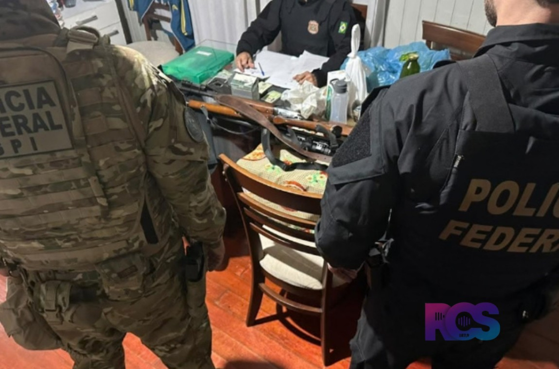 PF apreende armas, munições e produtos de caça durante operação em Francisco Beltrão